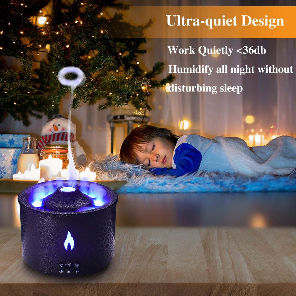 Volcano Flame Air Humidifier Essential Oil Aroma Diffuser f - peterkaczconnect