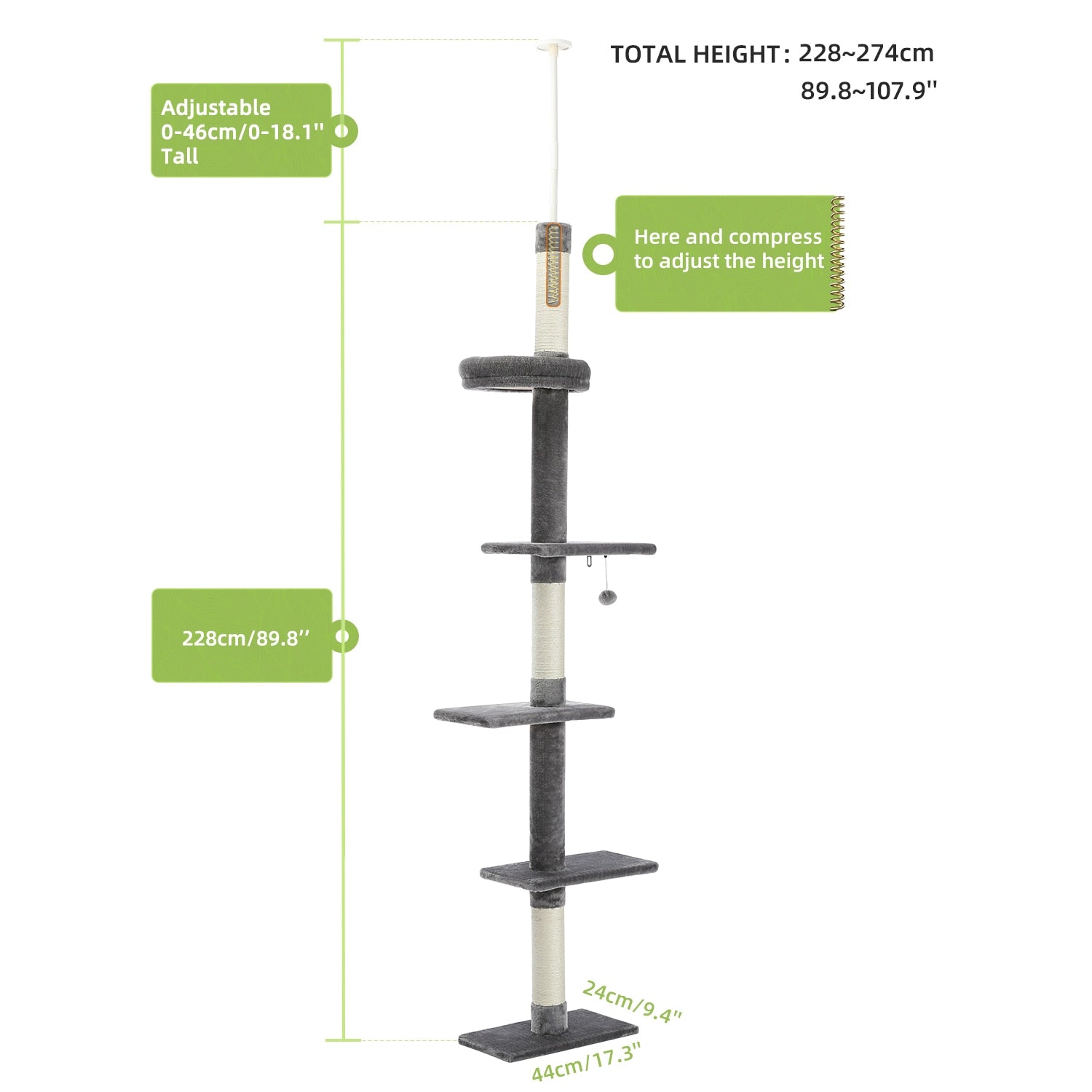 Floor to Ceiling Adjustable Cat Scratcher Protecting Furniture - peterkaczconnect