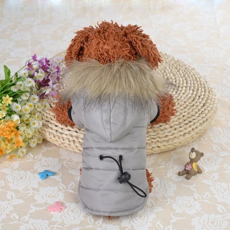 Soft Fur Hood Puppy Jacket Clothing For Dogs - peterkaczconnect