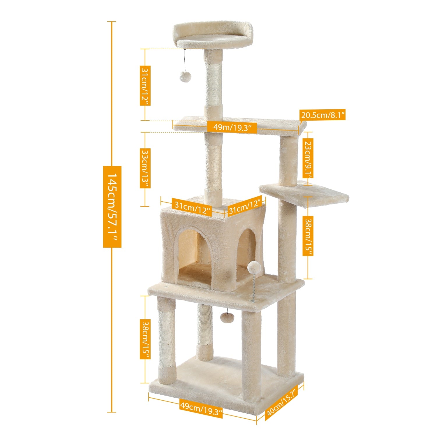 Tall Cat Tower with Large Cat Condo Cozy - peterkaczconnect