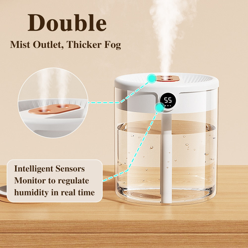 H2o Air Humidifier 2L Large Capacity Double Nozzle - peterkaczconnect