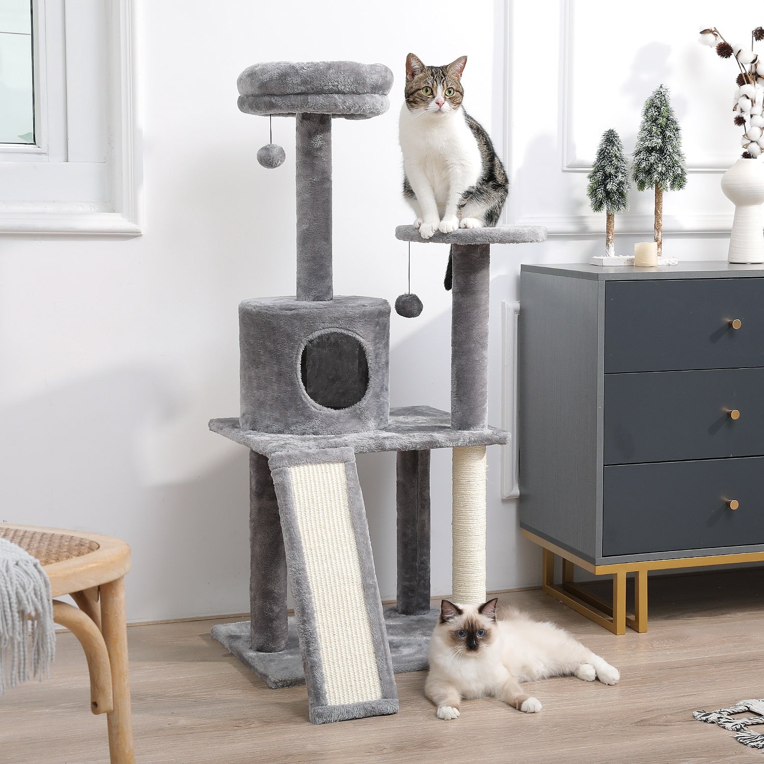 Large Cat Tower with Scratching Posts Multilayer Condo - peterkaczconnect