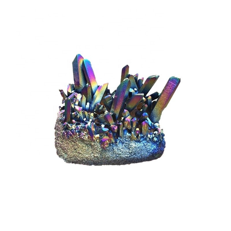 Natural Aura Rainbow Titanium Bismuth Quartz Crystal Cluster - peterkaczconnect