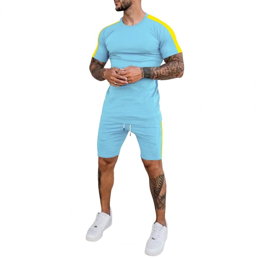 Men Tracksuit 2Pcs/Set Trendy O-Neck Quick Drying  Summer - peterkaczconnect