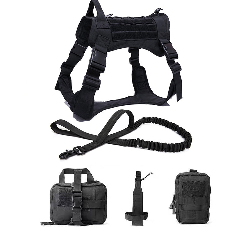 Tactical Dog Harness and Leash Set Military Vest - peterkaczconnect