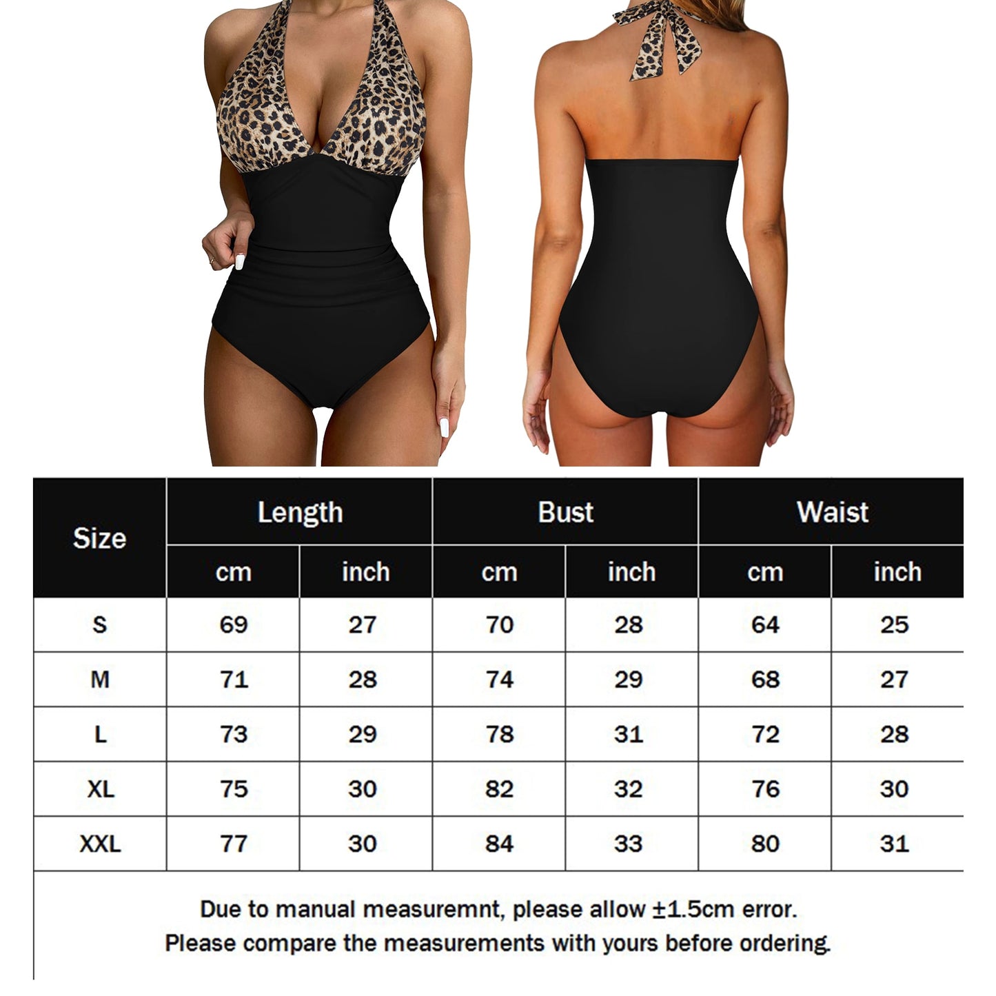 Sexy Leopard Patchwork One Piece Swimsuit Tight Swimsuits - peterkaczconnect