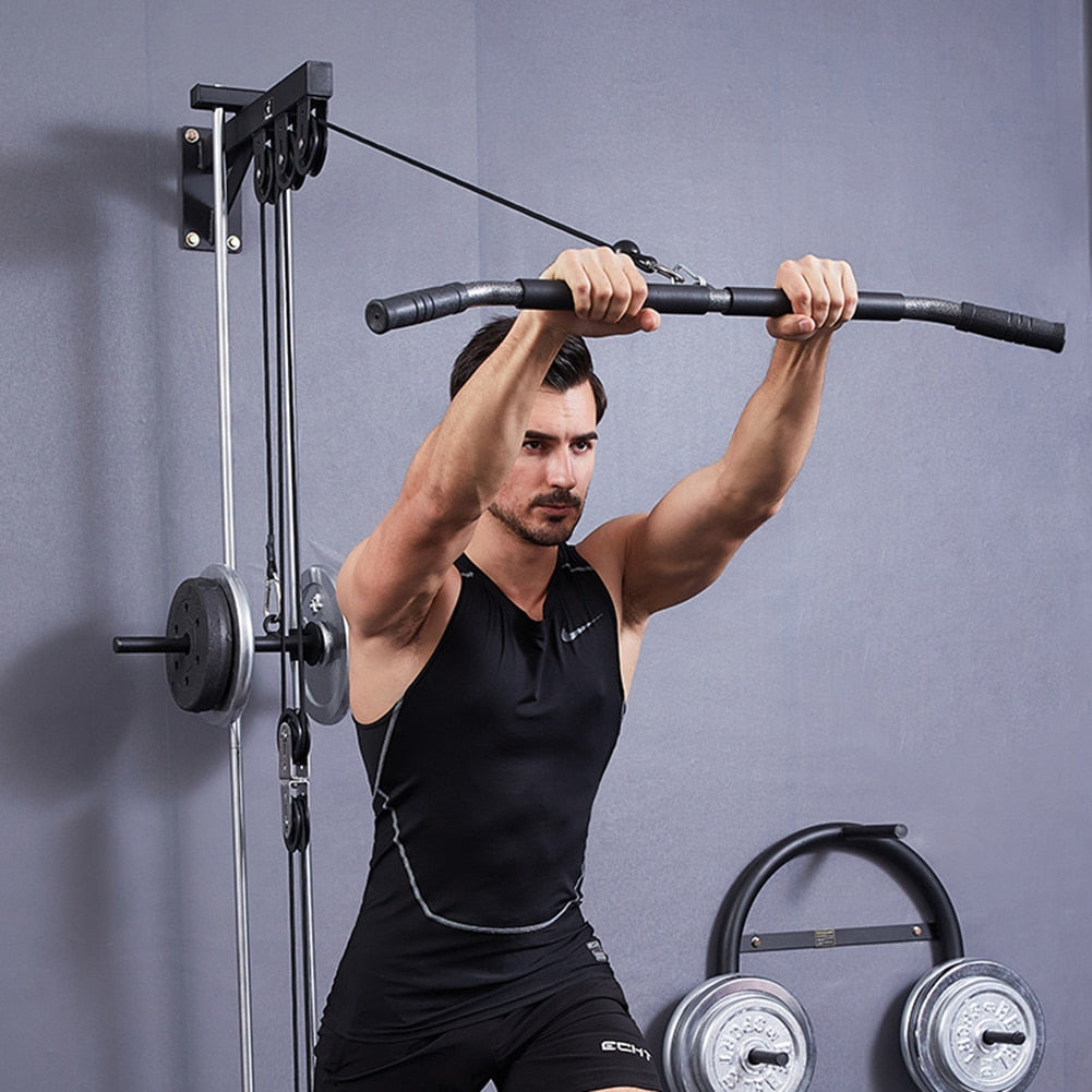 DIY Fitness Pulley Cable System Rotatable Lifting Arm - peterkaczconnect