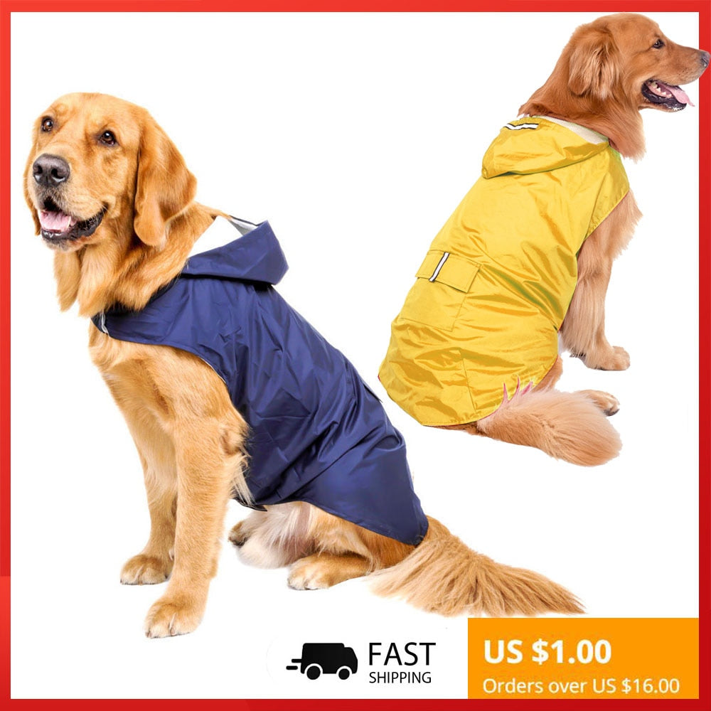 Dog Raincoat Waterproof Large Dogs Reflective poncho - peterkaczconnect