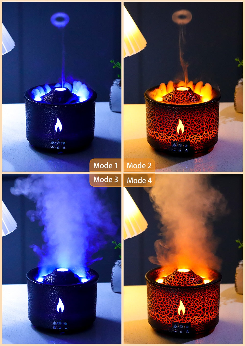 Volcano Flame Air Humidifier Essential Oil Aroma Diffuser f - peterkaczconnect