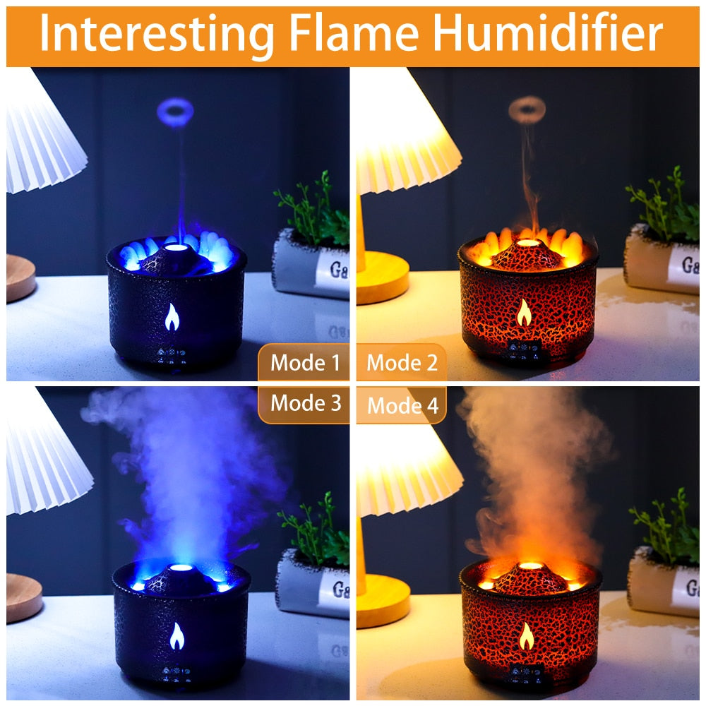 Volcano Flame Air Humidifier Essential Oil Aroma Diffuser f - peterkaczconnect