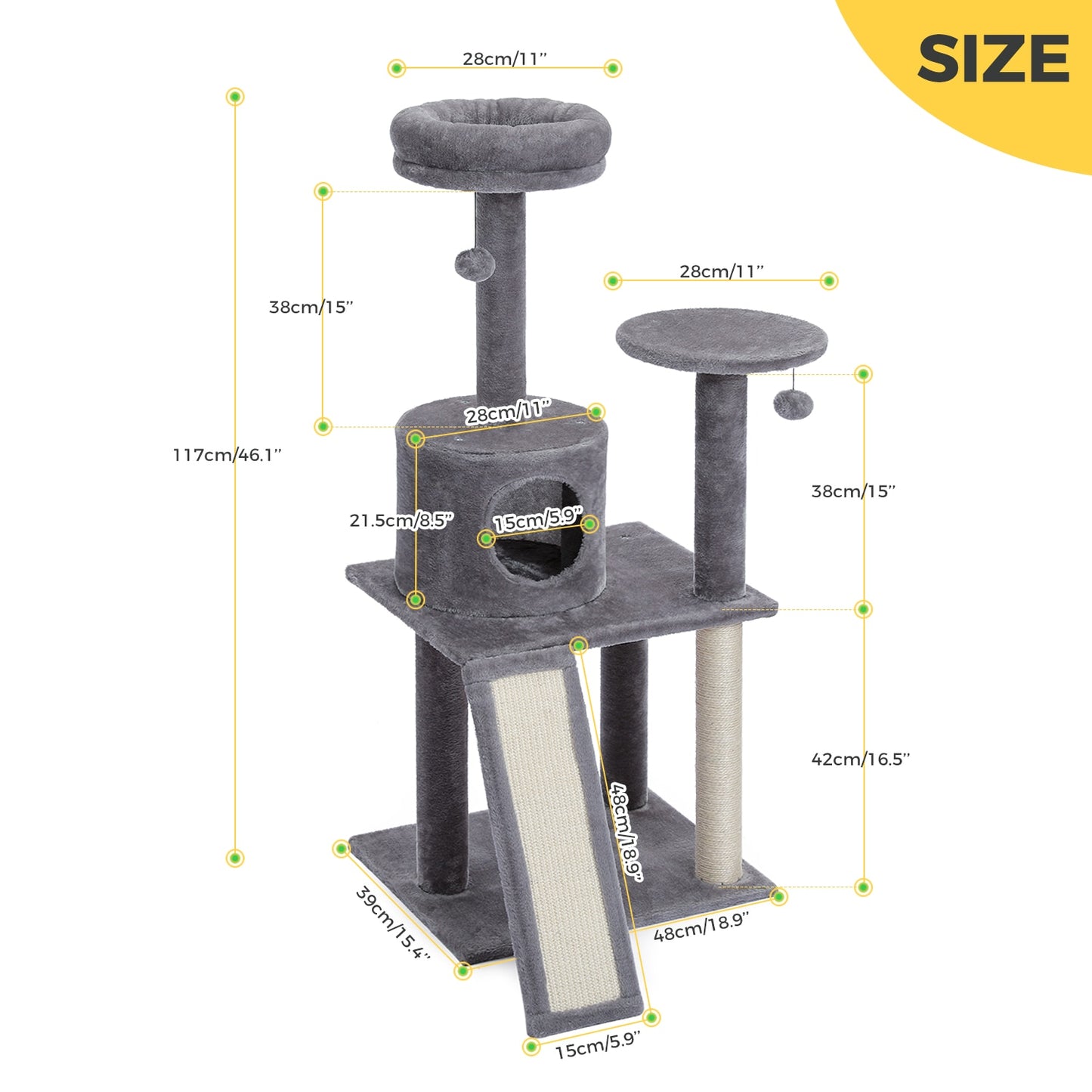 Tall Cat Tower with Large Cat Condo Cozy - peterkaczconnect