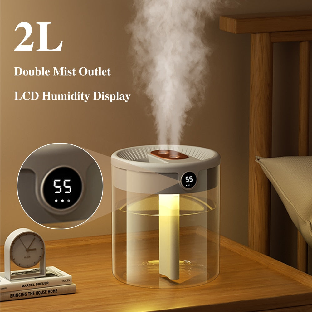 H2o Air Humidifier 2L Large Capacity Double Nozzle - peterkaczconnect