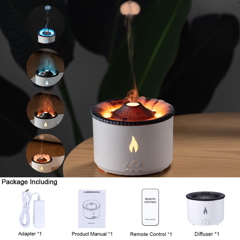 Volcano Flame Air Humidifier Essential Oil Aroma Diffuser f - peterkaczconnect