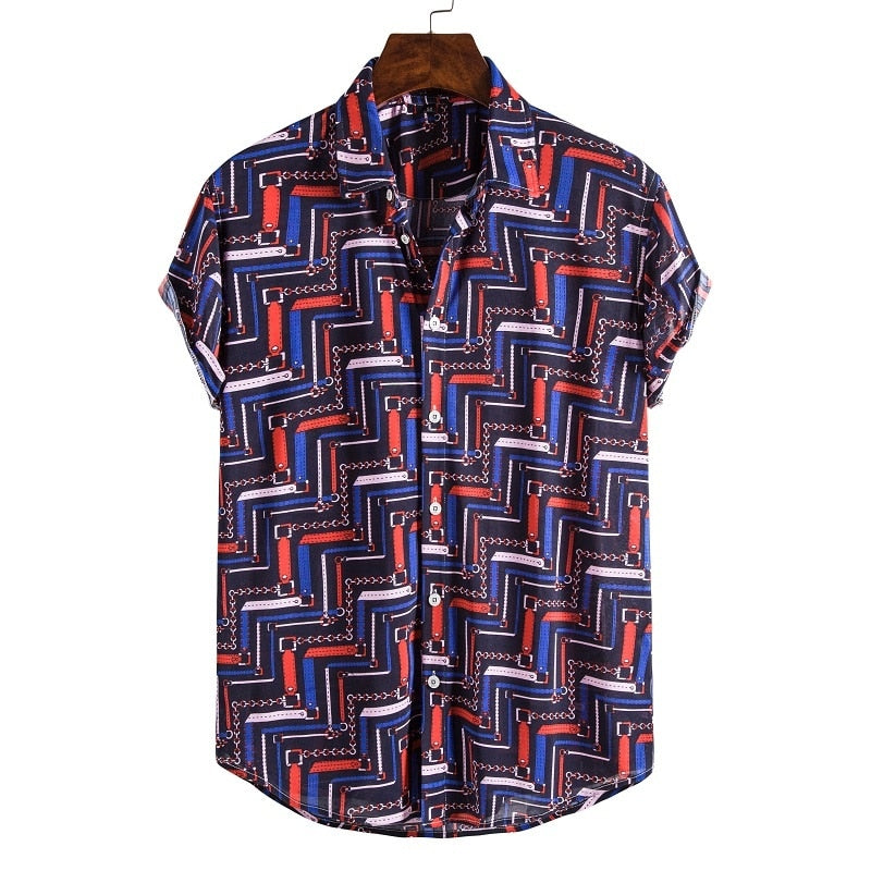 Short Sleeve Male Shirts Hawaiian Fashionable Elegant Classic - peterkaczconnect