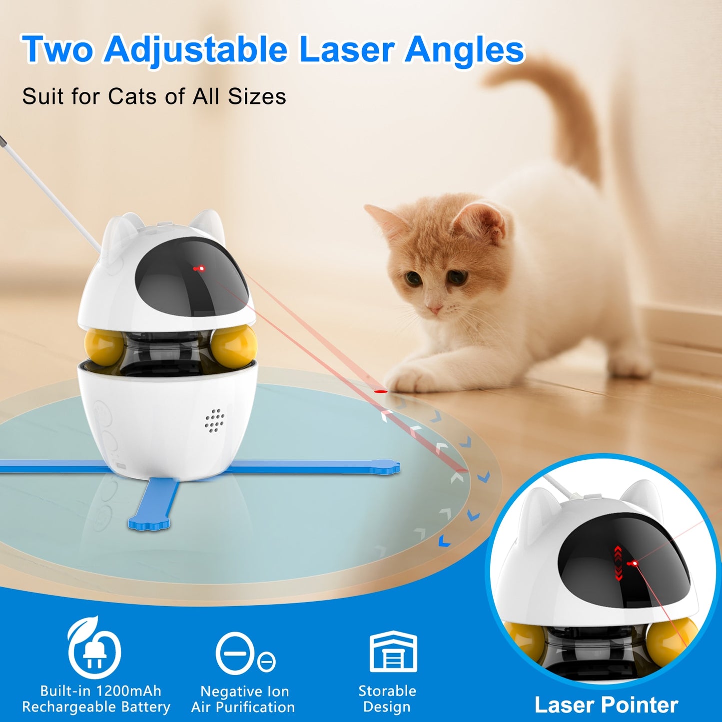 Indoor Electric Interactive Toys with Ball Feather lazer - peterkaczconnect