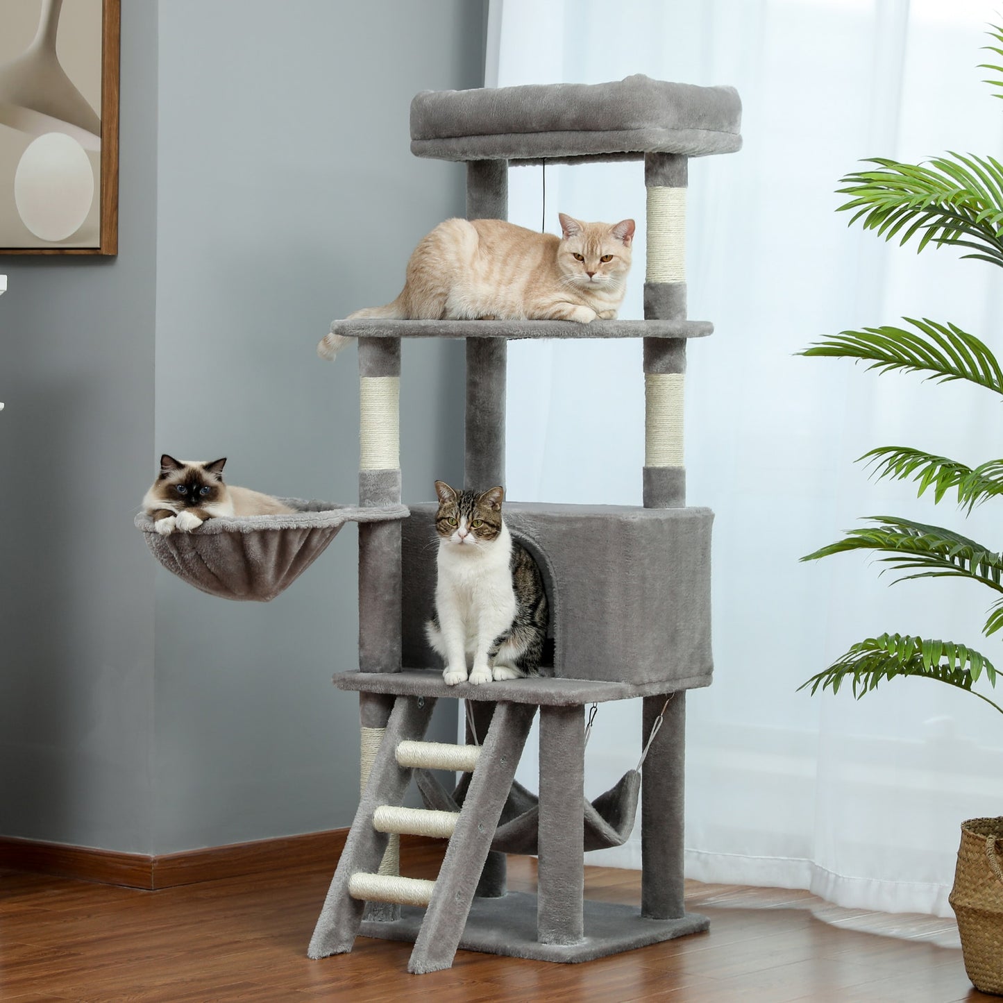 Tall Cat Tower with Large Cat Condo Cozy - peterkaczconnect