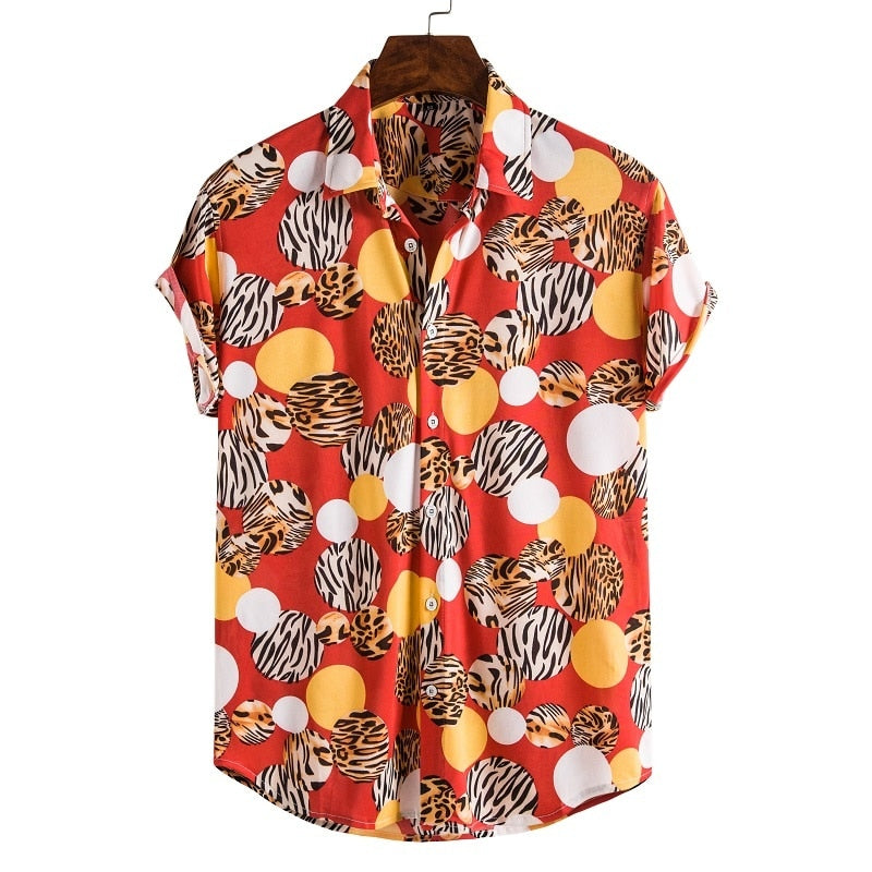 Short Sleeve Male Shirts Hawaiian Fashionable Elegant Classic - peterkaczconnect