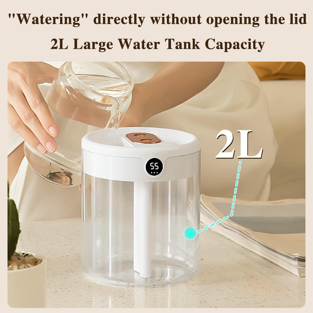 H2o Air Humidifier 2L Large Capacity Double Nozzle - peterkaczconnect