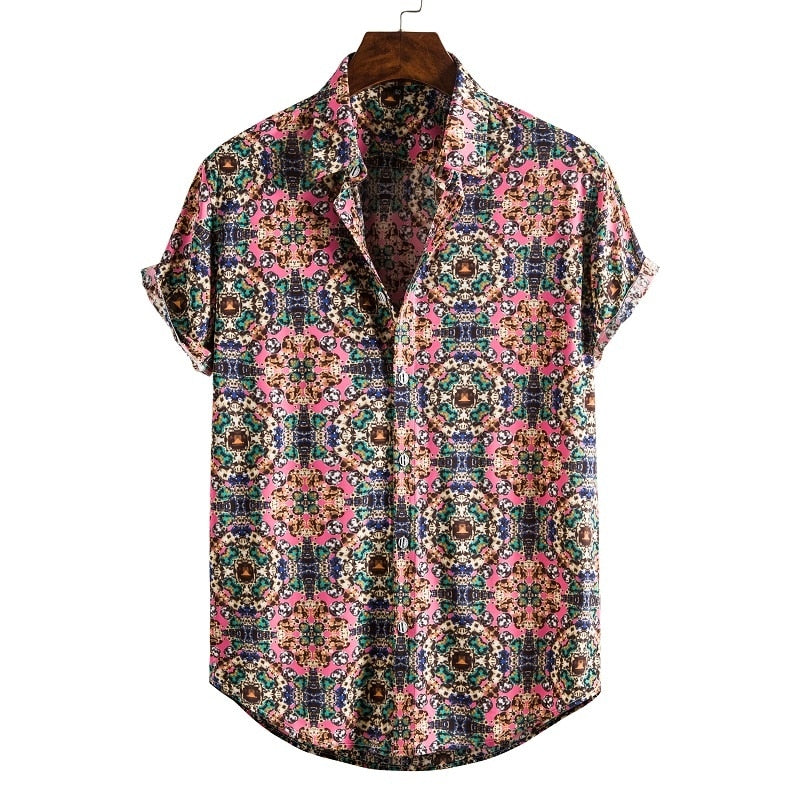 Short Sleeve Male Shirts Hawaiian Fashionable Elegant Classic - peterkaczconnect