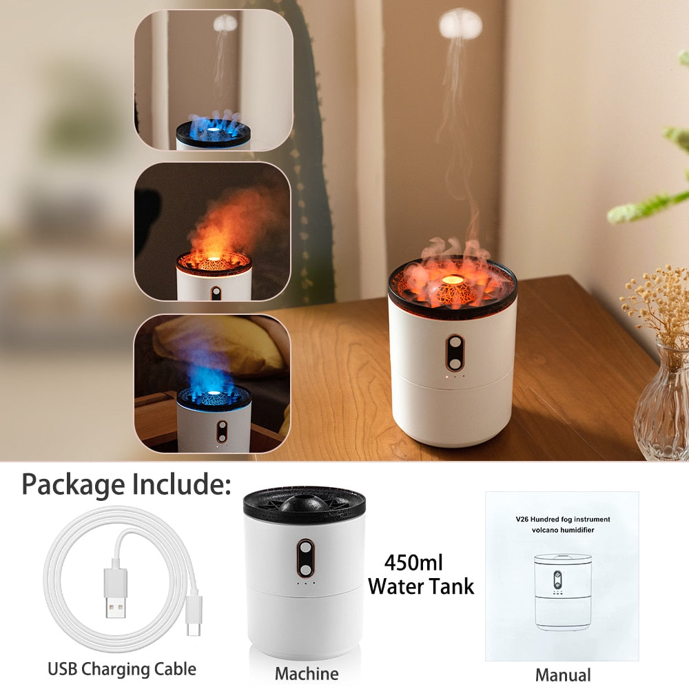 Volcano Flame Air Humidifier Essential Oil Aroma Diffuser f - peterkaczconnect