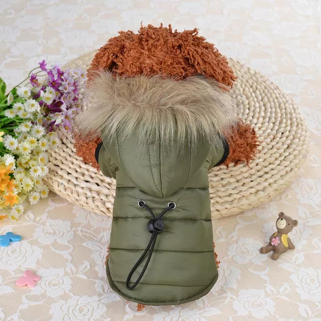 Soft Fur Hood Puppy Jacket Clothing For Dogs - peterkaczconnect