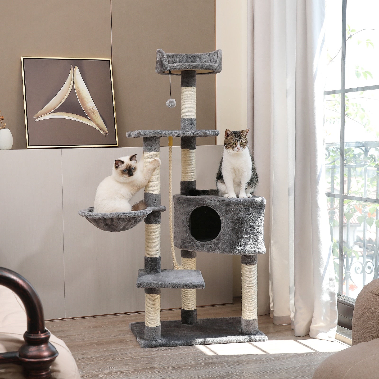 Large Cat Tower with Scratching Posts Multilayer Condo - peterkaczconnect