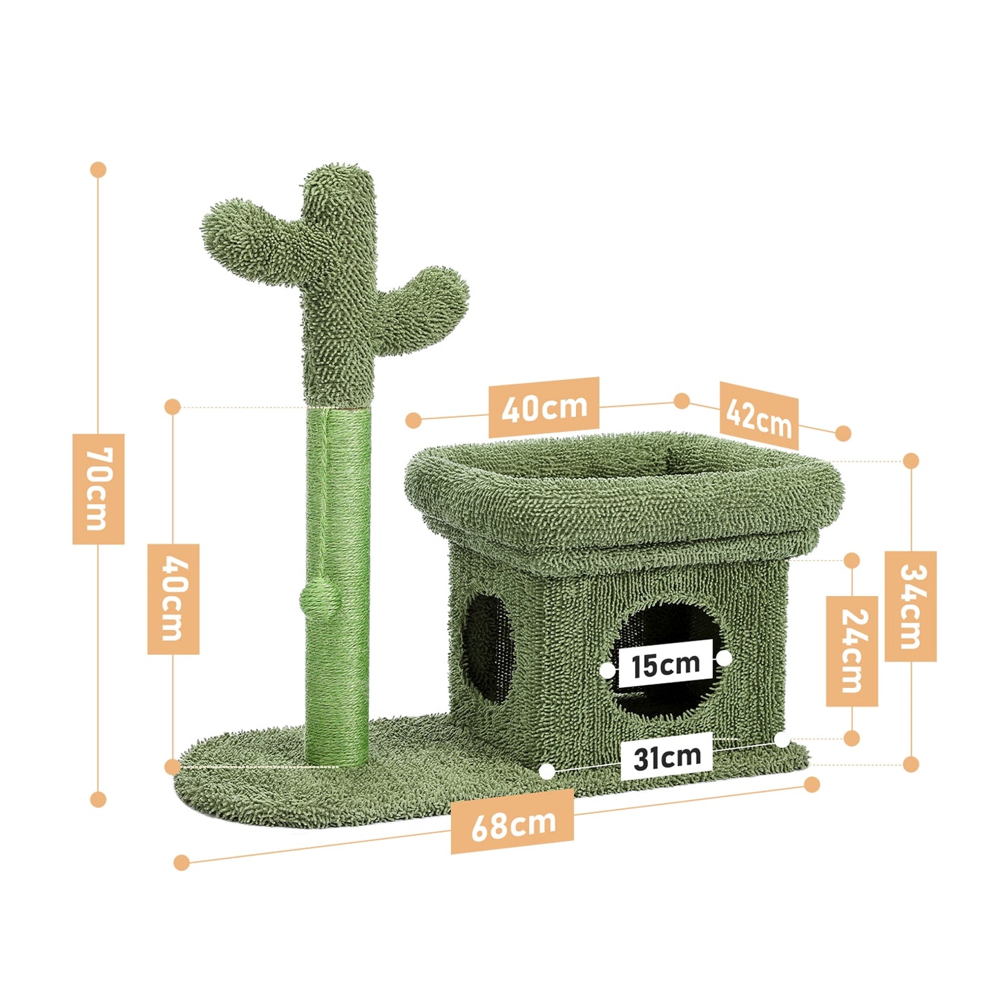 Cute Cactus Cat Tree Toy  Ball Scratching Post - peterkaczconnect